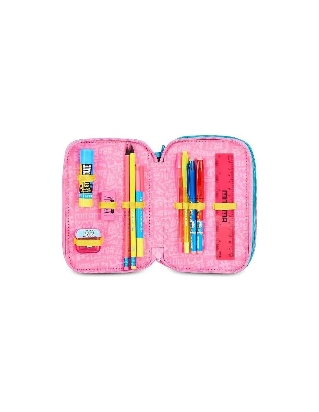 ASTUCCI: vendita online Mitama Astuccio Scuola, 3 Scomparti, Sweet Donuts, 14,5x7,4x20 cm, con Pennarelli, Matite, Pastelli i...