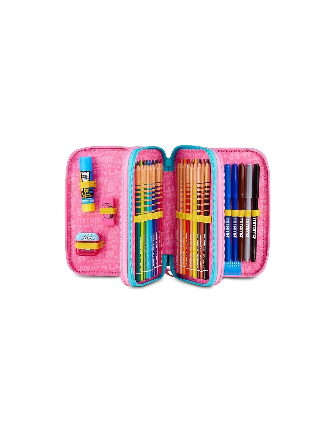 ASTUCCI: vendita online Mitama Astuccio Scuola, 3 Scomparti, Sweet Donuts, 14,5x7,4x20 cm, con Pennarelli, Matite, Pastelli i...