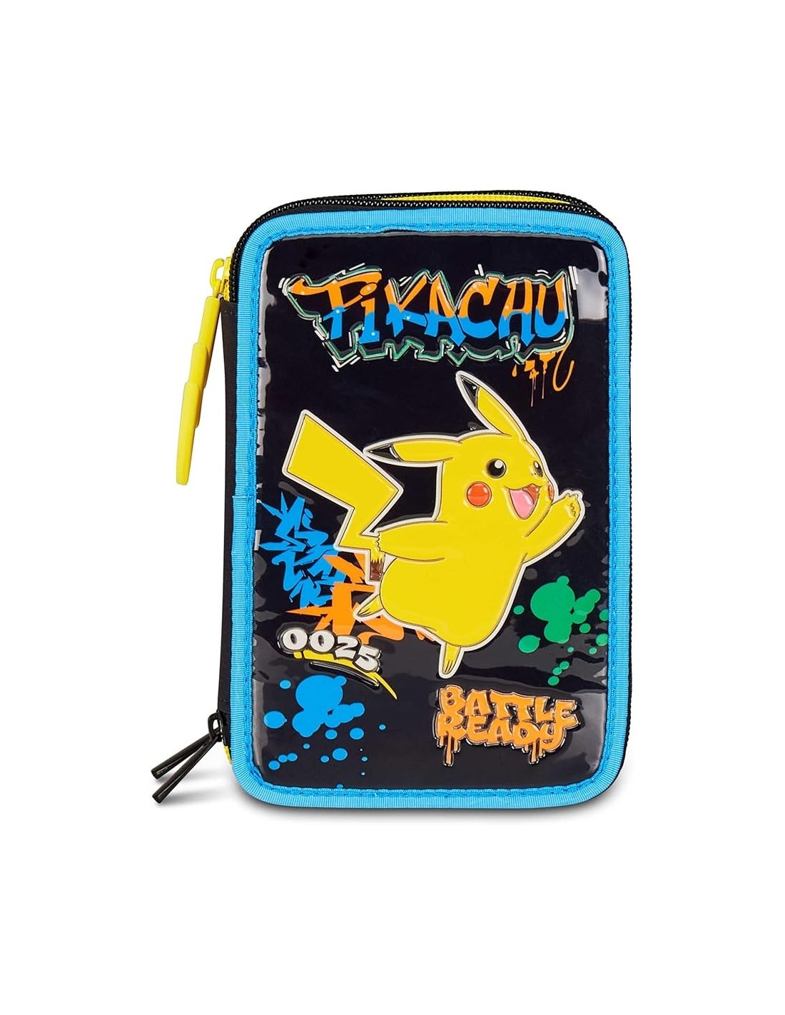 ASTUCCI: vendita online Seven Astuccio Scuola Pokemon, 3 Zip, Nero, 20x12,5x7 cm, Triplo Scomparto, Completo di Penne, Matite...