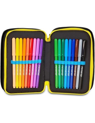 ASTUCCI: vendita online Seven Astuccio Scuola Pokemon, 3 Zip, Nero, 20x12,5x7 cm, Triplo Scomparto, Completo di Penne, Matite...