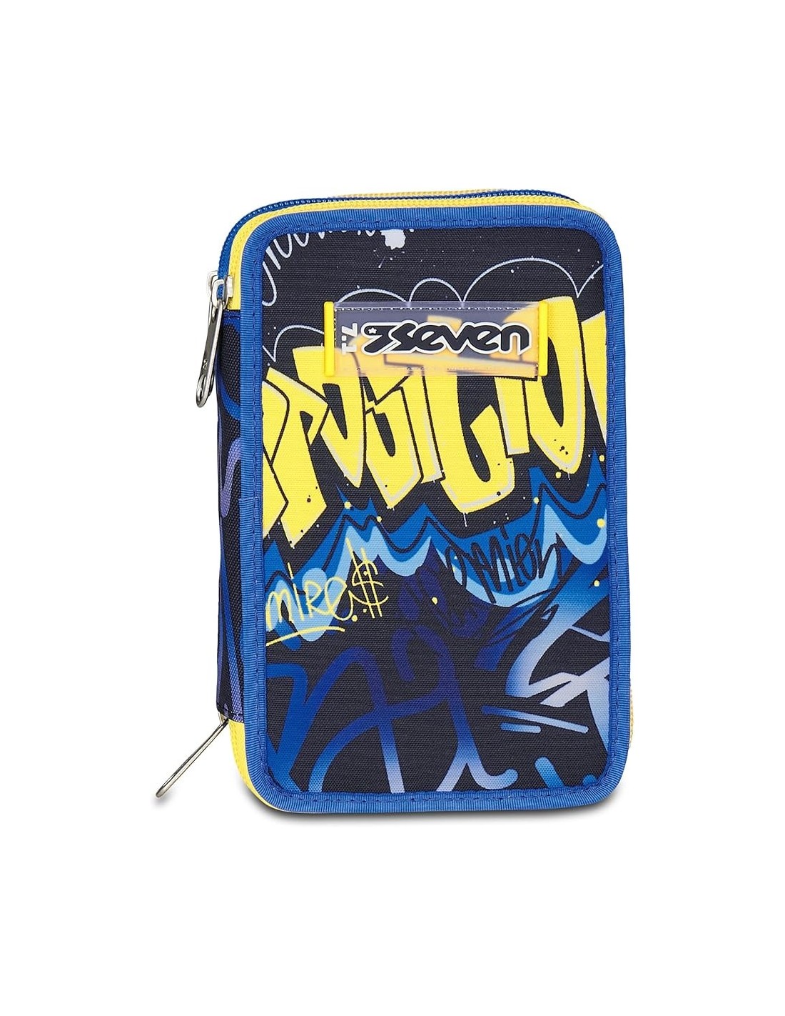 ASTUCCI: vendita online Seven Astuccio Scuola, 3 Zip, Blu Giallo, 12,5x20x7 cm, Triplo Scomparto, Penne, Matite, Colori in of...