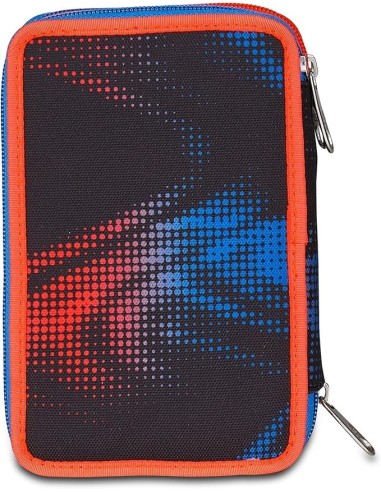 ASTUCCI: vendita online Seven Astuccio Scuola, 3 Zip, Nero Blu, 12,5x20x7 cm, Triplo Scomparto, Penne, Matite, Colori, Access...
