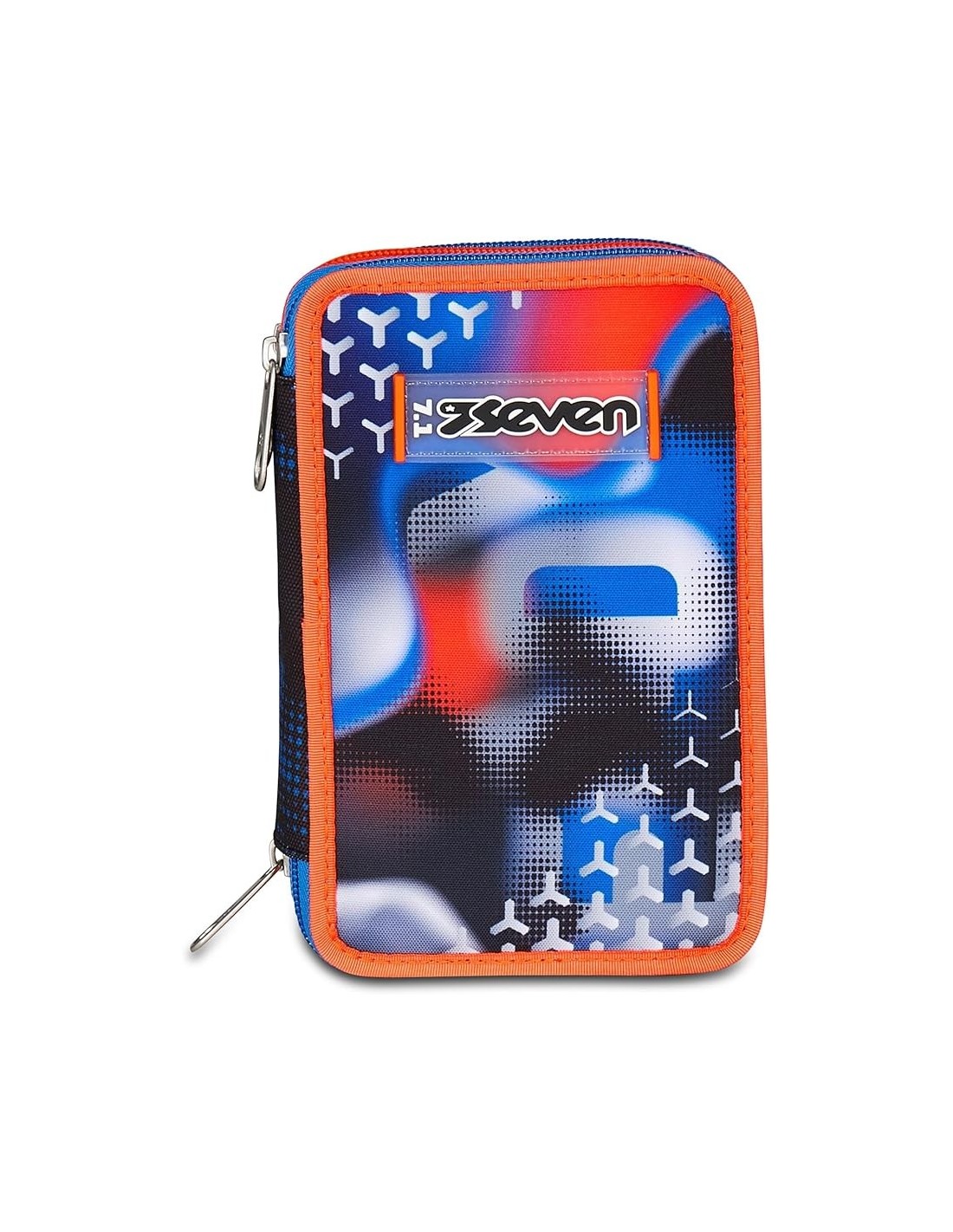 ASTUCCI: vendita online Seven Astuccio Scuola, 3 Zip, Nero Blu, 12,5x20x7 cm, Triplo Scomparto, Penne, Matite, Colori, Access...