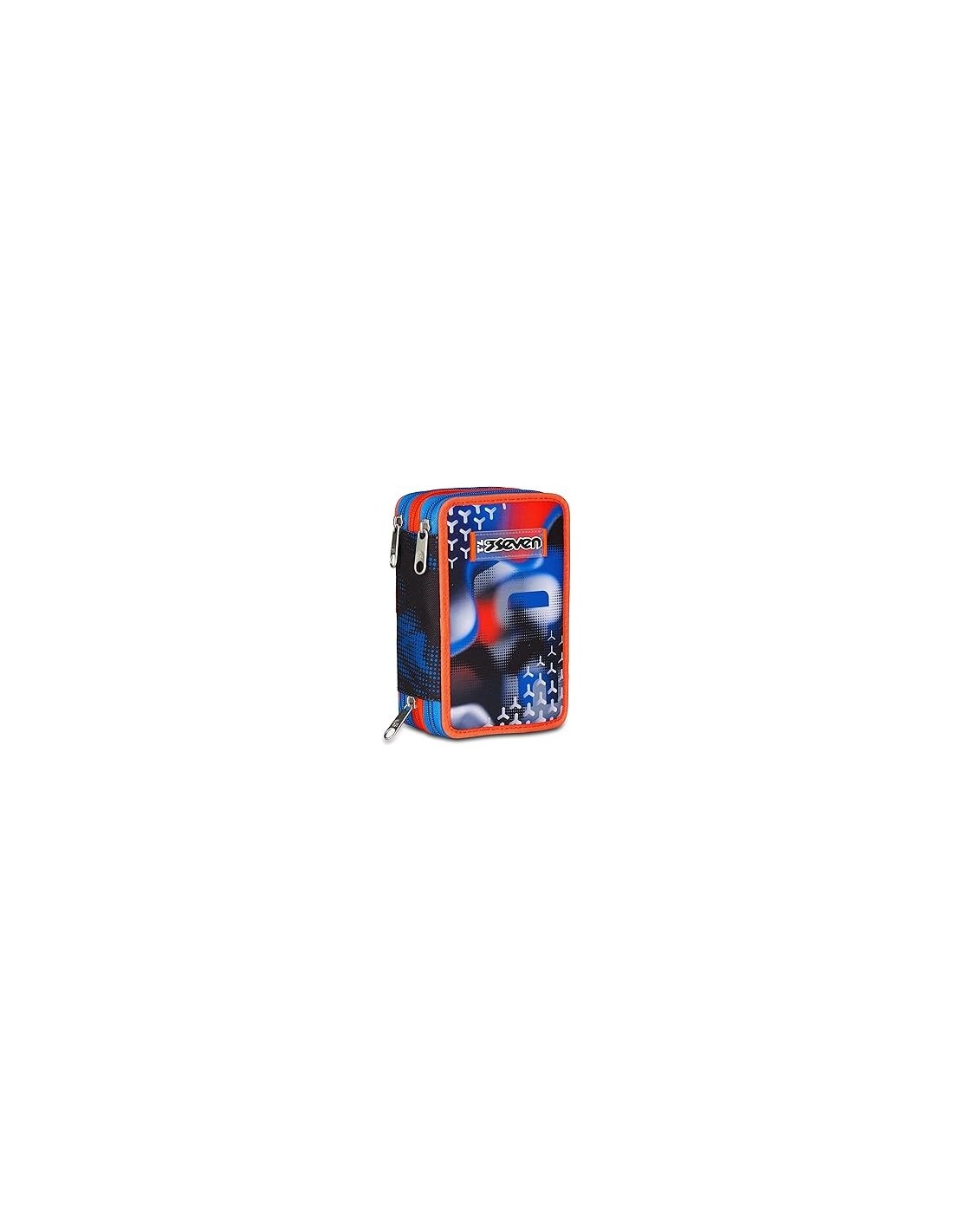 ASTUCCI: vendita online Seven Astuccio Scuola, 3 Zip, Nero Blu, 12,5x20x7 cm, Triplo Scomparto, Penne, Matite, Colori, Access...