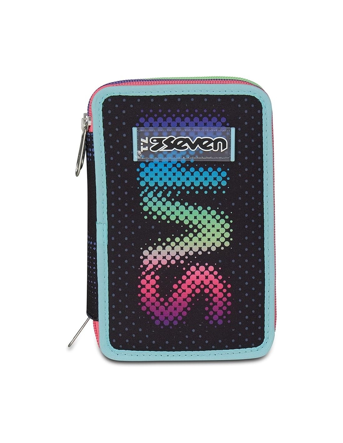 ASTUCCI: vendita online Seven Astuccio Scuola, 3 Zip, Nero Fucsia, 12,5x20x7 cm, Triplo Scomparto, Penne, Matite, Colori, Acc...