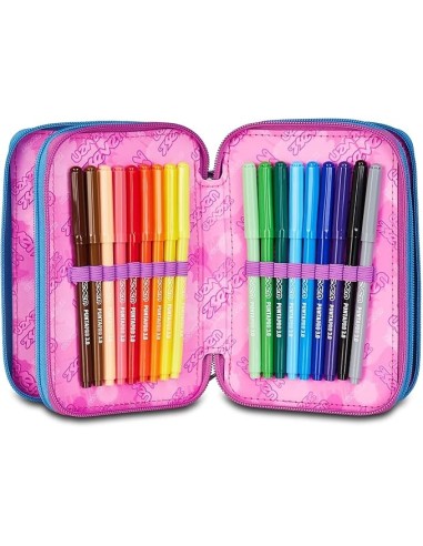 ASTUCCI: vendita online Seven Astuccio Scuola, 3 Zip, Azzurro Fucsia, 12,5x20x7 cm, Triplo Scomparto, Penne, Matite, Colori, ...