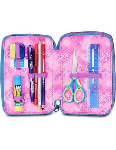 ASTUCCI: vendita online Seven Astuccio Scuola, 3 Zip, Azzurro Fucsia, 12,5x20x7 cm, Triplo Scomparto, Penne, Matite, Colori, ...