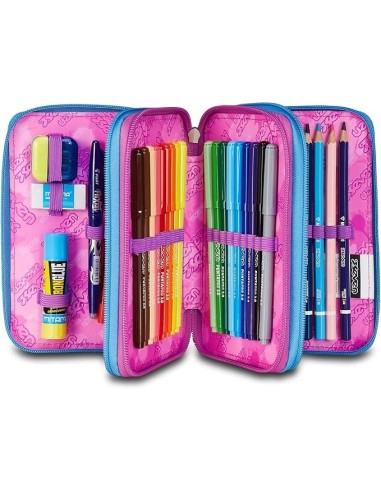 ASTUCCI: vendita online Seven Astuccio Scuola, 3 Zip, Azzurro Fucsia, 12,5x20x7 cm, Triplo Scomparto, Penne, Matite, Colori, ...