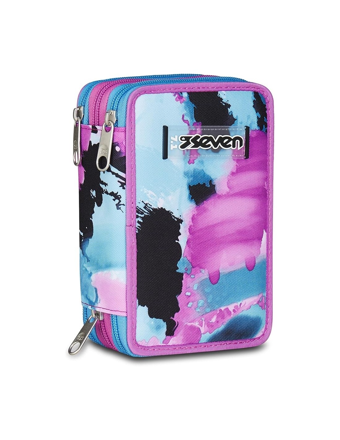 ASTUCCI: vendita online Seven Astuccio Scuola, 3 Zip, Azzurro Fucsia, 12,5x20x7 cm, Triplo Scomparto, Penne, Matite, Colori, ...