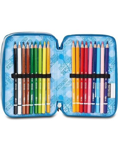ASTUCCI: vendita online Seven Astuccio Scuola, 3 Zip, Grigio Azzurro, 12,5x20x7 cm, Triplo Scomparto, Penne, Matite, Colori, ...