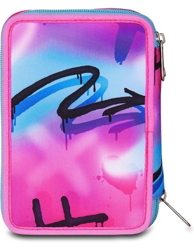 ASTUCCI: vendita online Seven Astuccio Scuola, 3 Zip, Fucsia Azzurro, 12,5x20x7 cm, Triplo Scomparto, Penne, Matite, Colori, ...