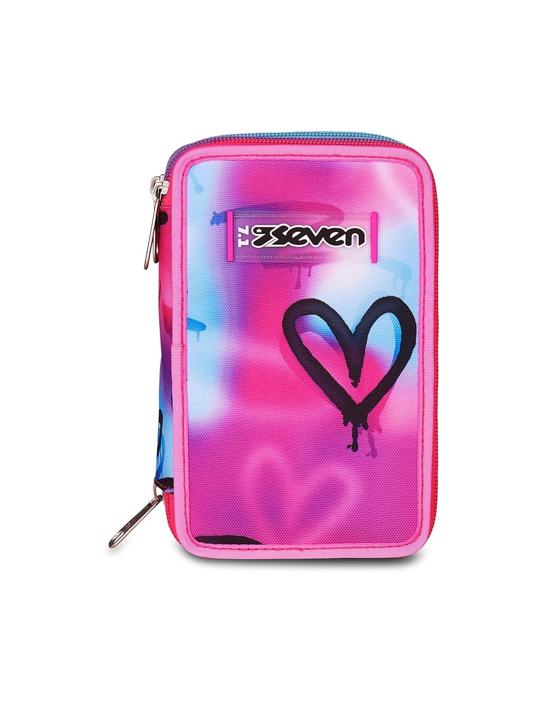 ASTUCCI: vendita online Seven Astuccio Scuola, 3 Zip, Fucsia Azzurro, 12,5x20x7 cm, Triplo Scomparto, Penne, Matite, Colori, ...