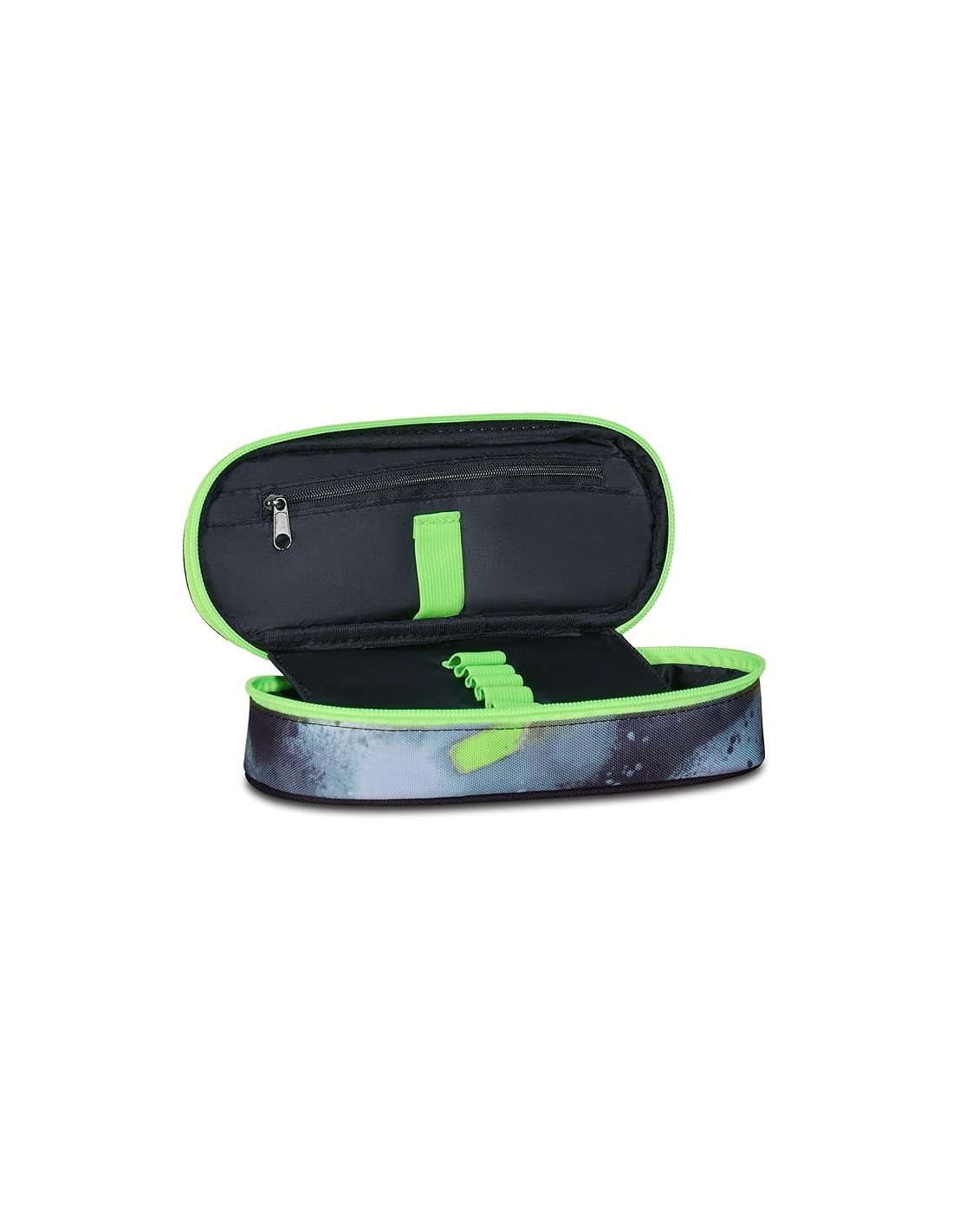 ASTUCCI: vendita online Seven Bustina Round Plus, Nero e Grigio, 23x10x5,5 cm, con Taschino Interno e Elastici Portapenne, pe...