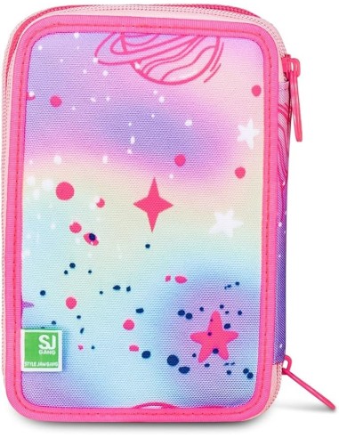 ASTUCCI: vendita online SJ Gang, Style Jam Gang, Astuccio Scuola 3 Zip, Cat Led, Rosa, 12,5x20x7 cm in offerta