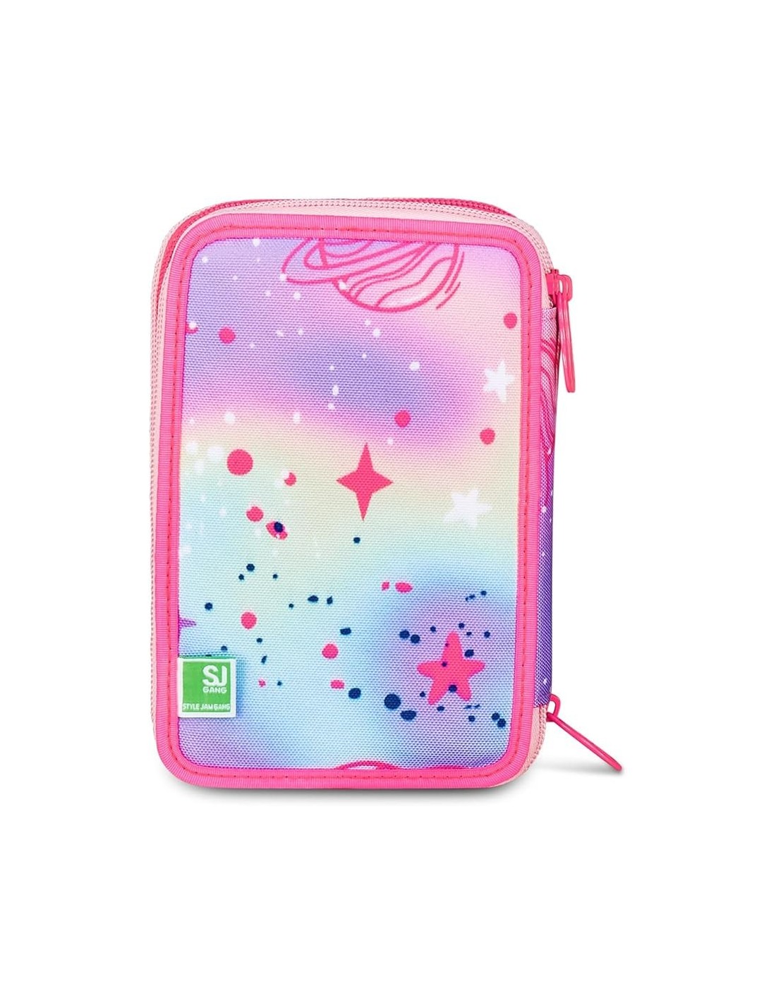 ASTUCCI: vendita online SJ Gang, Style Jam Gang, Astuccio Scuola 3 Zip, Cat Led, Rosa, 12,5x20x7 cm in offerta