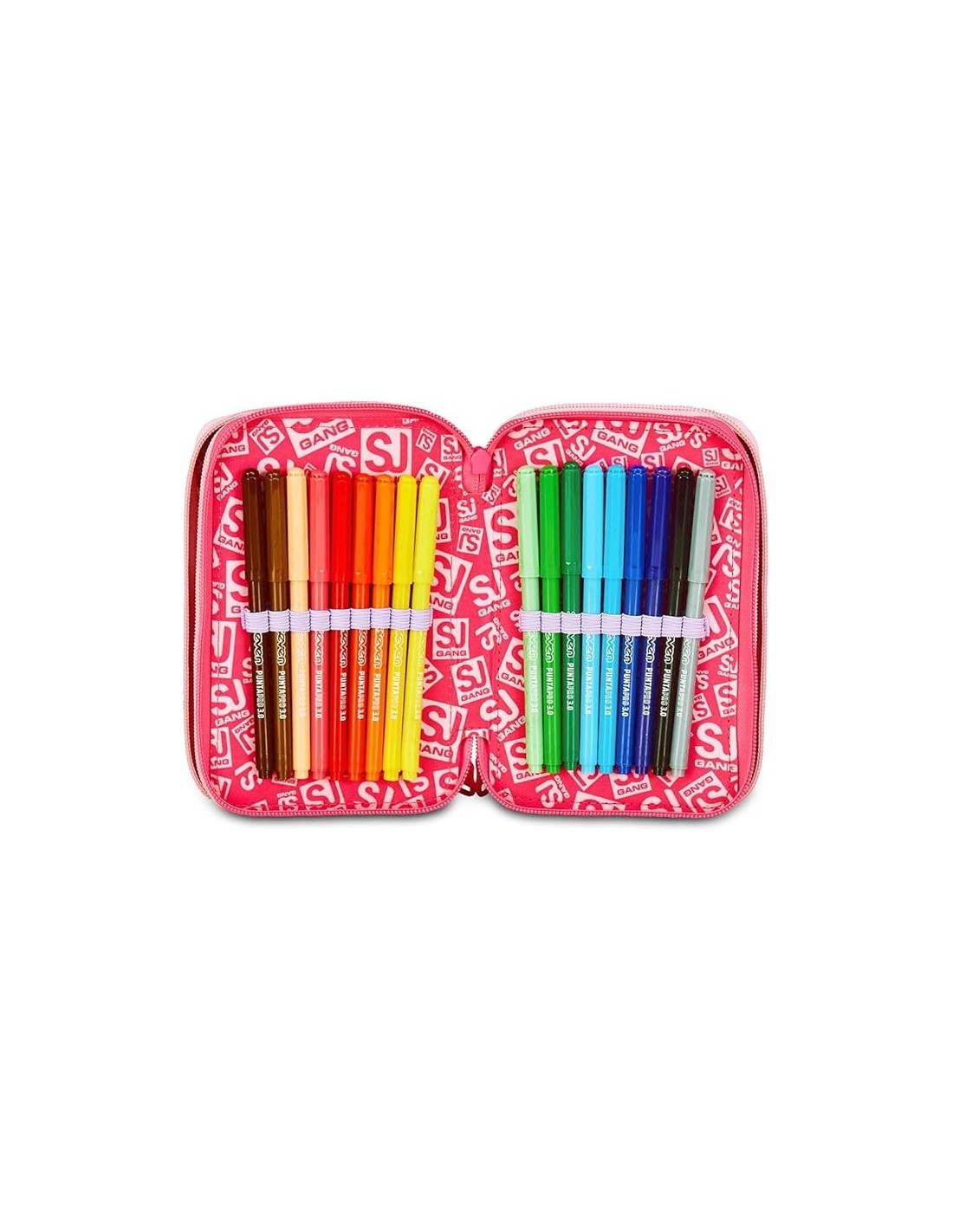 ASTUCCI: vendita online SJ Gang, Style Jam Gang, Astuccio Scuola 3 Zip, Cat&Air, Rosa, 12,5x20x7 cm in offerta