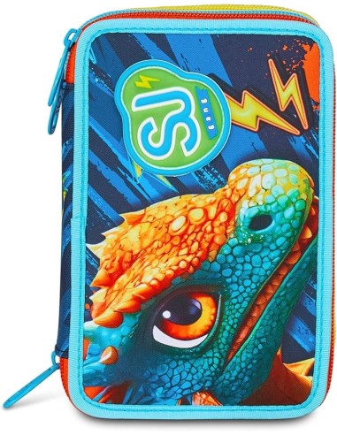 ASTUCCI: vendita online SJ Gang, Style Jam Gang, Astuccio Scuola 3 Zip, Dragon Glide, Blu, 12,5x20x7 cm in offerta