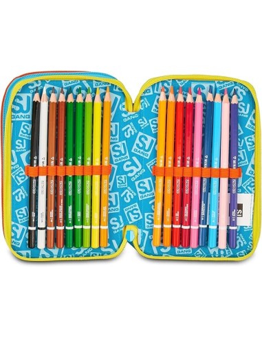ASTUCCI: vendita online SJ Gang, Style Jam Gang, Astuccio Scuola 3 Zip, Dragon Glide, Blu, 12,5x20x7 cm in offerta