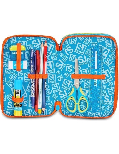 ASTUCCI: vendita online SJ Gang, Style Jam Gang, Astuccio Scuola 3 Zip, Dragon Glide, Blu, 12,5x20x7 cm in offerta