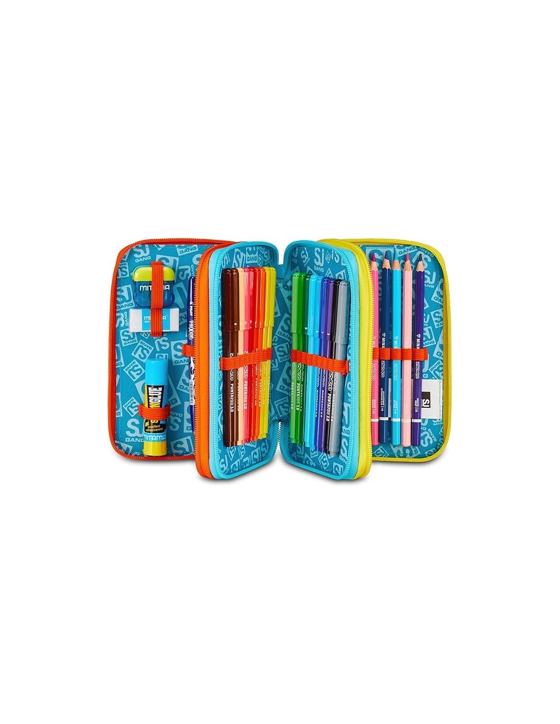 ASTUCCI: vendita online SJ Gang, Style Jam Gang, Astuccio Scuola 3 Zip, Dragon Glide, Blu, 12,5x20x7 cm in offerta
