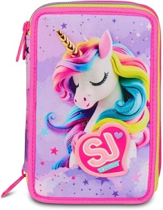 ASTUCCI: vendita online SJ Gang, Style Jam Gang, Astuccio Scuola 3 Zip, Fable Journey, Rosa, 12,5x20x7 cm in offerta