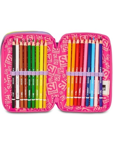 ASTUCCI: vendita online SJ Gang, Style Jam Gang, Astuccio Scuola 3 Zip, Fable Journey, Rosa, 12,5x20x7 cm in offerta