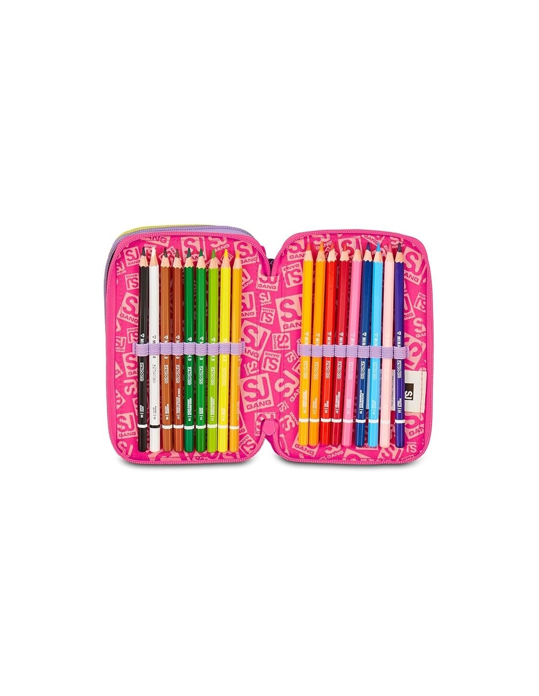 ASTUCCI: vendita online SJ Gang, Style Jam Gang, Astuccio Scuola 3 Zip, Fable Journey, Rosa, 12,5x20x7 cm in offerta