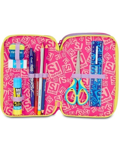 ASTUCCI: vendita online SJ Gang, Style Jam Gang, Astuccio Scuola 3 Zip, Fable Journey, Rosa, 12,5x20x7 cm in offerta