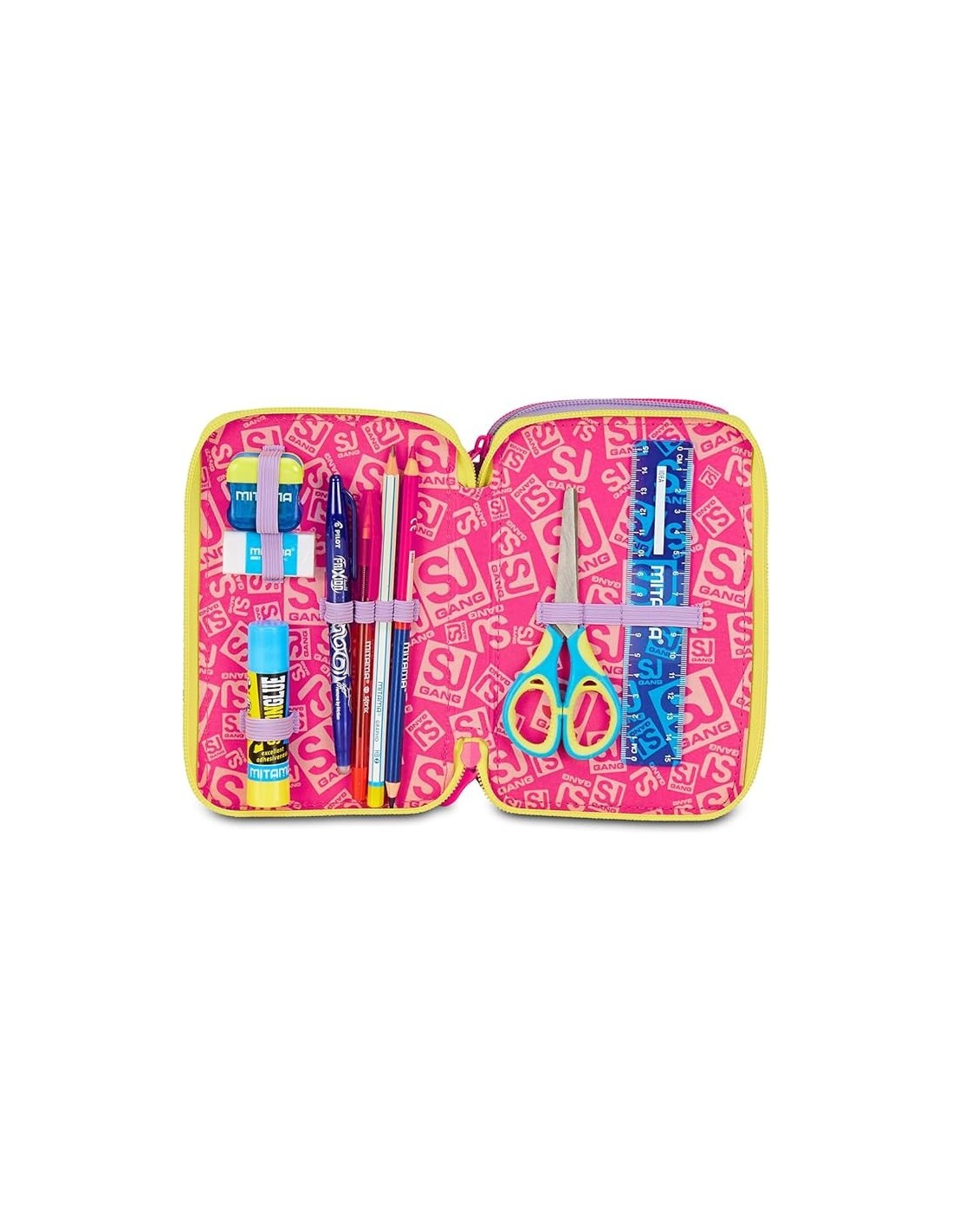 ASTUCCI: vendita online SJ Gang, Style Jam Gang, Astuccio Scuola 3 Zip, Fable Journey, Rosa, 12,5x20x7 cm in offerta
