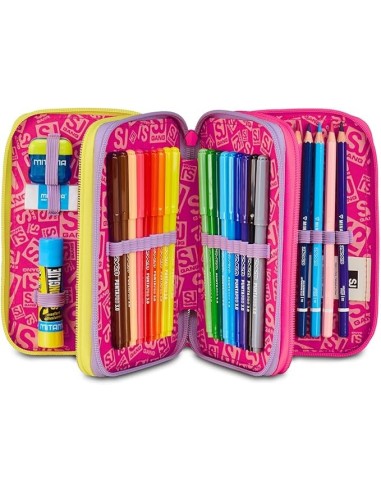 ASTUCCI: vendita online SJ Gang, Style Jam Gang, Astuccio Scuola 3 Zip, Fable Journey, Rosa, 12,5x20x7 cm in offerta