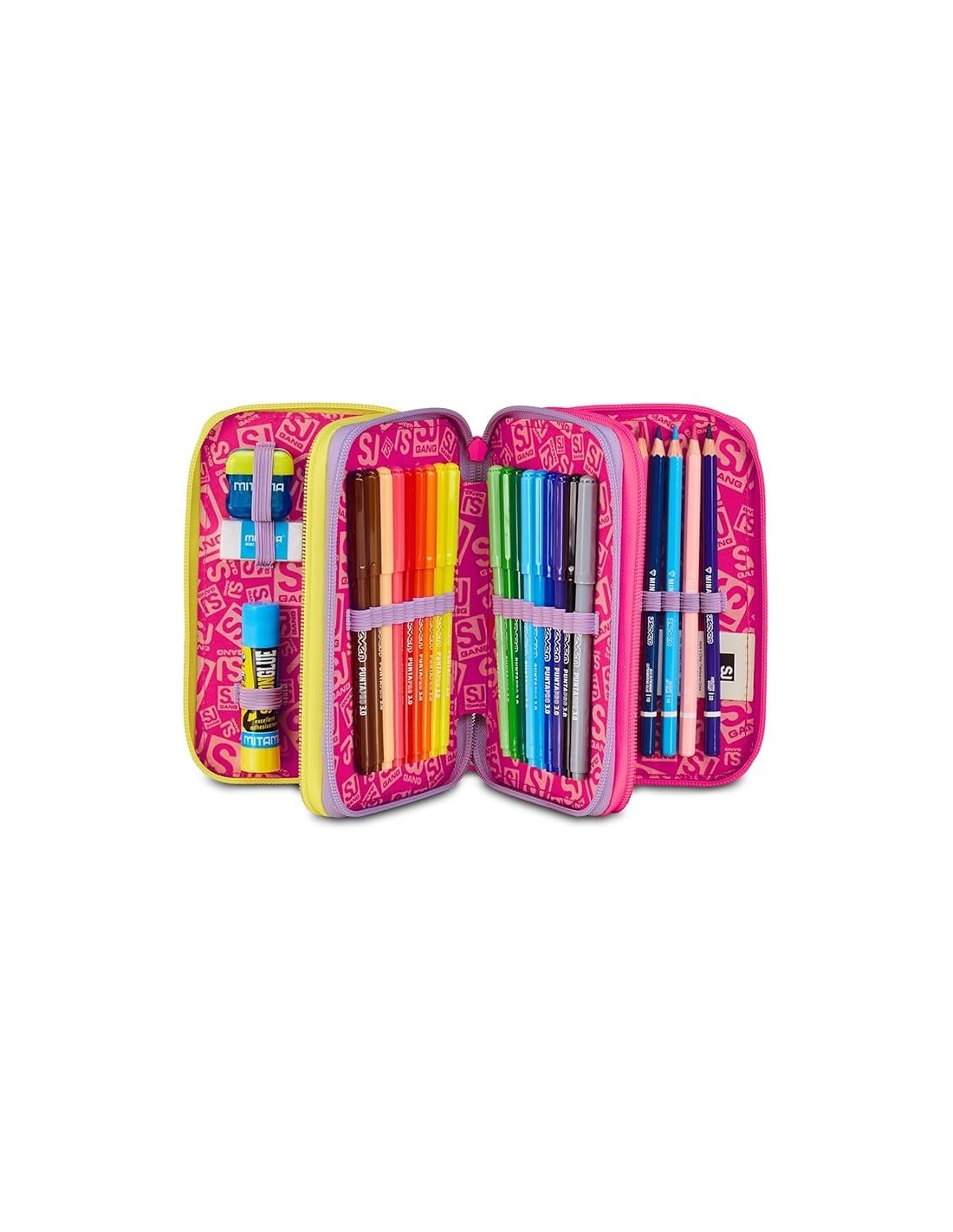 ASTUCCI: vendita online SJ Gang, Style Jam Gang, Astuccio Scuola 3 Zip, Fable Journey, Rosa, 12,5x20x7 cm in offerta