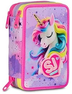 ASTUCCI: vendita online SJ Gang, Style Jam Gang, Astuccio Scuola 3 Zip, Fable Journey, Rosa, 12,5x20x7 cm in offerta