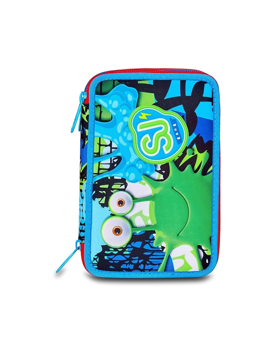 ASTUCCI: vendita online SJ Gang, Style Jam Gang, Astuccio Scuola 3 Zip, Blu, 12,5x20x7 cm in offerta