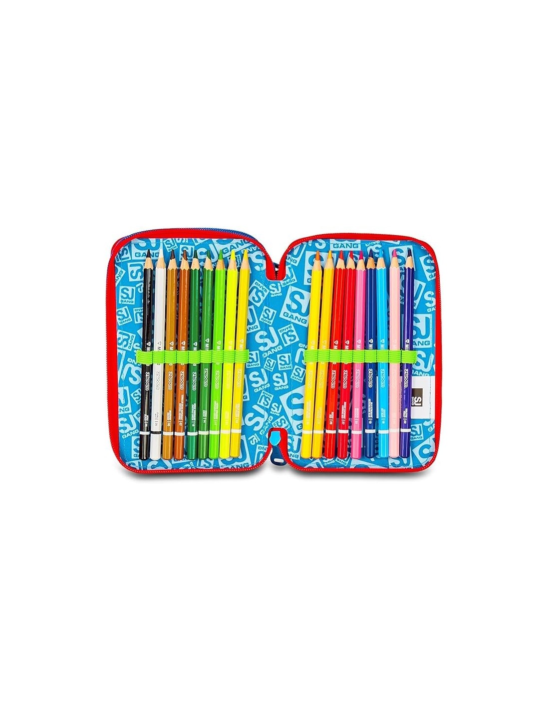 ASTUCCI: vendita online SJ Gang, Style Jam Gang, Astuccio Scuola 3 Zip, Blu, 12,5x20x7 cm in offerta