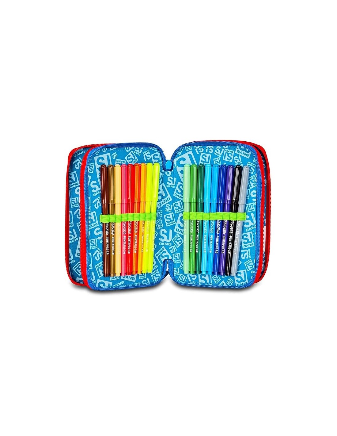 ASTUCCI: vendita online SJ Gang, Style Jam Gang, Astuccio Scuola 3 Zip, Blu, 12,5x20x7 cm in offerta