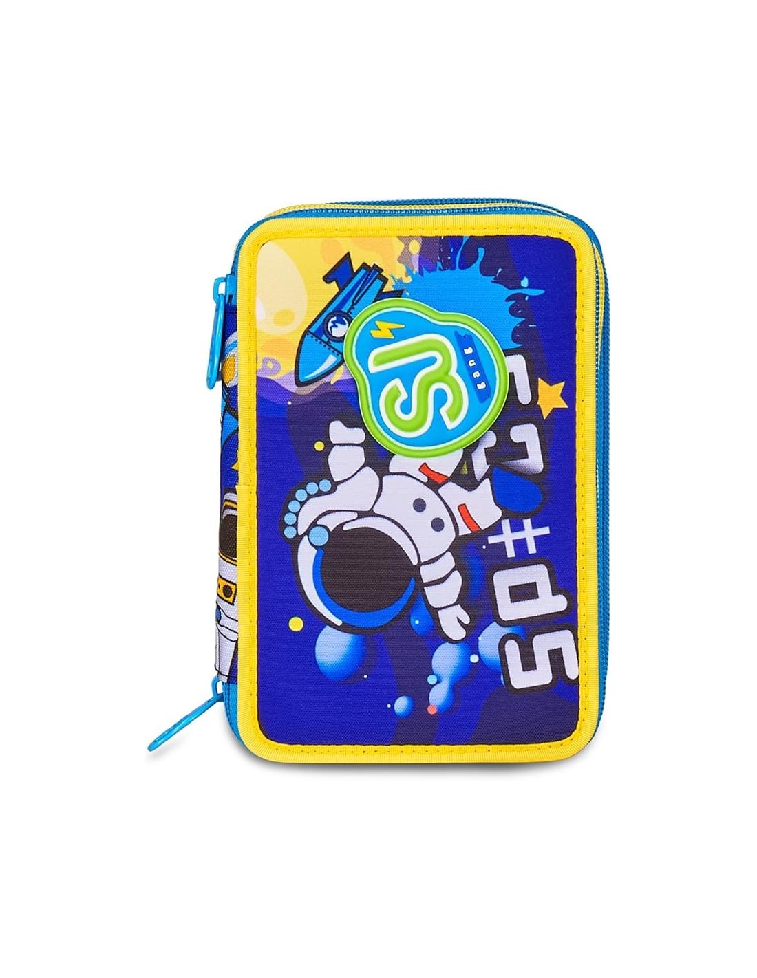ASTUCCI: vendita online SJ Gang, Style Jam Gang, Astuccio Scuola 3 Zip, Blu, Giallo, 12,5x20x7 cm in offerta