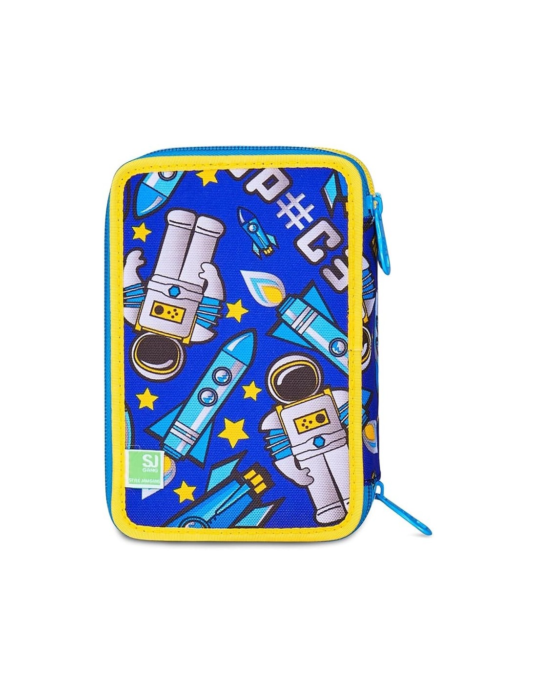 ASTUCCI: vendita online SJ Gang, Style Jam Gang, Astuccio Scuola 3 Zip, Blu, Giallo, 12,5x20x7 cm in offerta
