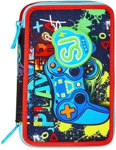 ASTUCCI: vendita online SJ Gang, Style Jam Gang, Astuccio Scuola 3 Zip, Multicolore, 12,5x20x7 cm in offerta