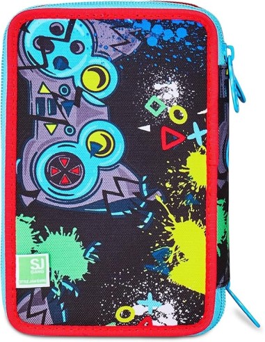 ASTUCCI: vendita online SJ Gang, Style Jam Gang, Astuccio Scuola 3 Zip, Multicolore, 12,5x20x7 cm in offerta