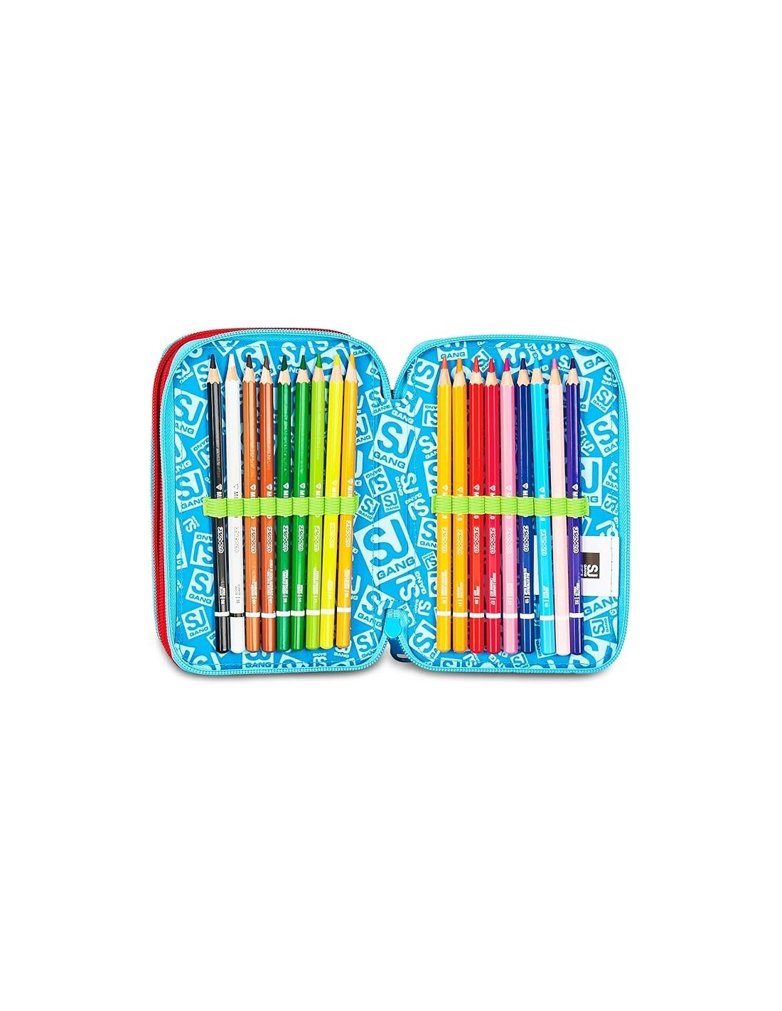 ASTUCCI: vendita online SJ Gang, Style Jam Gang, Astuccio Scuola 3 Zip, Multicolore, 12,5x20x7 cm in offerta