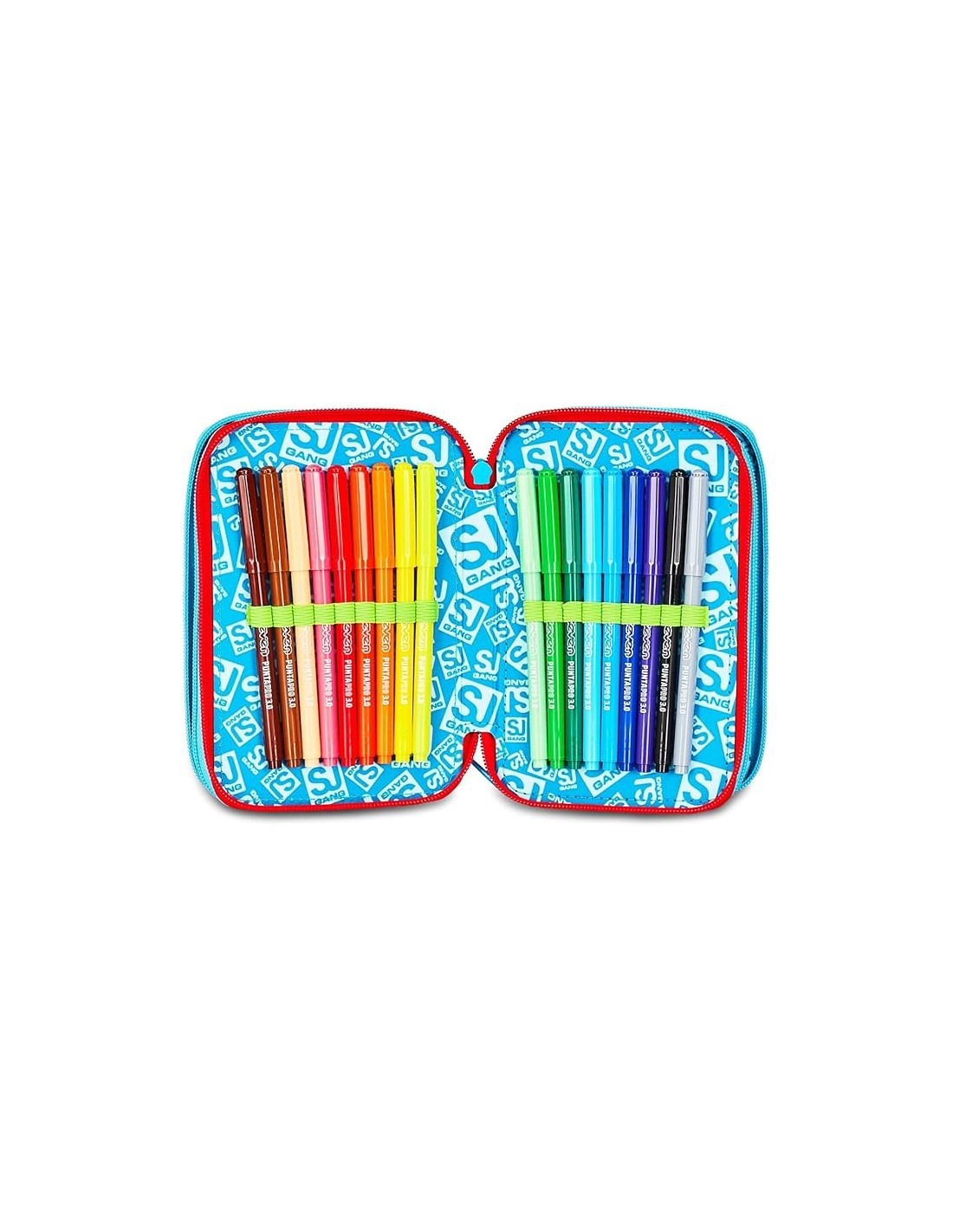 ASTUCCI: vendita online SJ Gang, Style Jam Gang, Astuccio Scuola 3 Zip, Multicolore, 12,5x20x7 cm in offerta