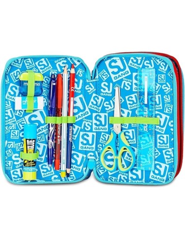 ASTUCCI: vendita online SJ Gang, Style Jam Gang, Astuccio Scuola 3 Zip, Multicolore, 12,5x20x7 cm in offerta