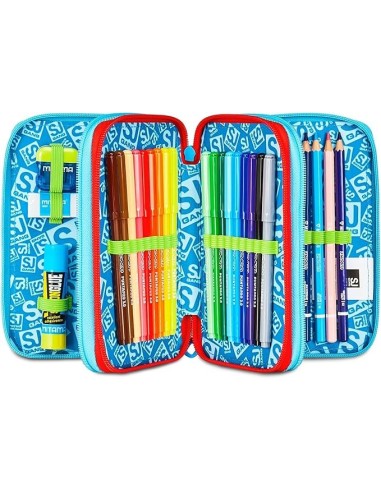 ASTUCCI: vendita online SJ Gang, Style Jam Gang, Astuccio Scuola 3 Zip, Multicolore, 12,5x20x7 cm in offerta