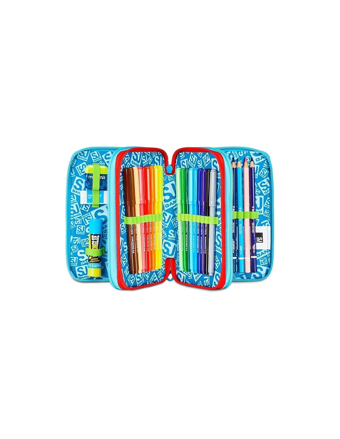 ASTUCCI: vendita online SJ Gang, Style Jam Gang, Astuccio Scuola 3 Zip, Multicolore, 12,5x20x7 cm in offerta