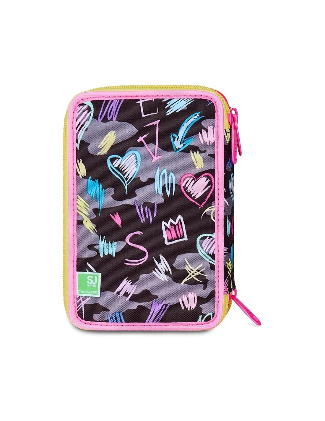 ASTUCCI: vendita online SJ Gang, Style Jam Gang, Astuccio Scuola 3 Zip, Fucsia, Arancio, 12,5x20x7 cm in offerta