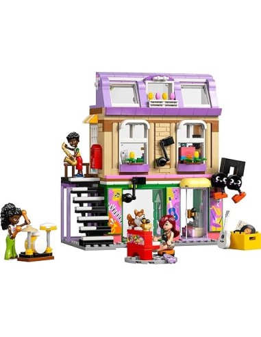 LEGO Friends 42653 Music Store & Apartment, musica e vita urbana con 3 minidoll e corgi | Shop in Casa