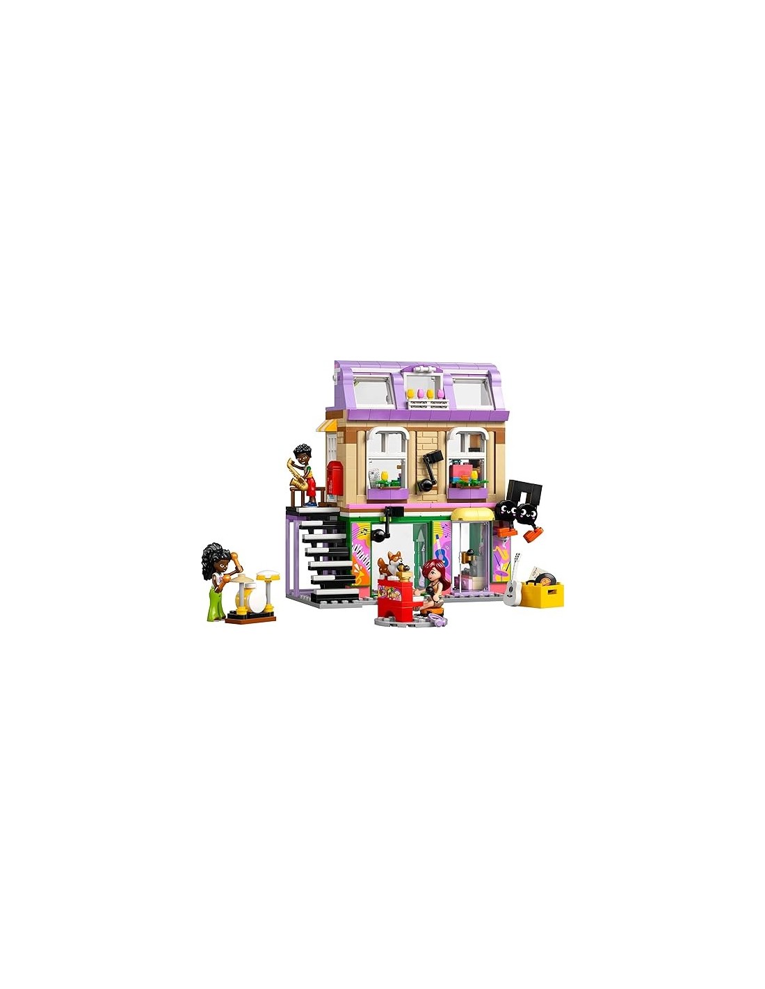 LEGO Friends 42653 Music Store & Apartment, musica e vita urbana con 3 minidoll e corgi | Shop in Casa