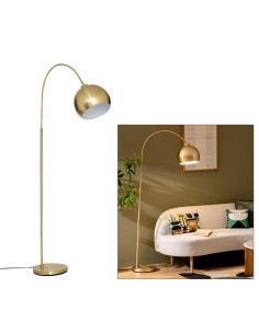 ILLUMINAZIONE: vendita online Lampada da terra ad arco Floris, metallo dorato, altezza 177 cm, abat-jour orientabile in offerta