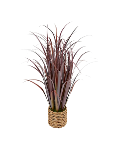 PIANTE E FIORI CON VASO: vendita online Mazzo di lino artificiale, con vaso in cemento, rosso, altezza 91 cm, 70 x 70 x 91 cm...