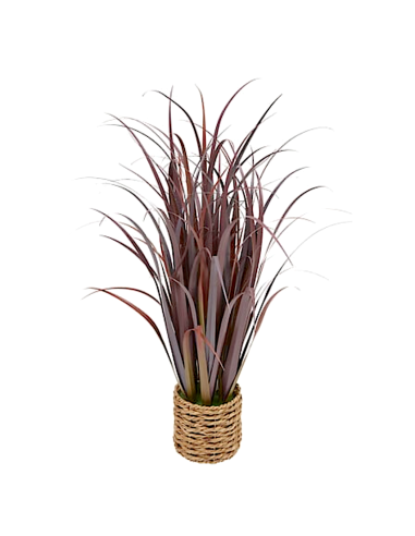 PIANTE E FIORI CON VASO: vendita online Mazzo di lino artificiale, con vaso in cemento, rosso, altezza 91 cm, 70 x 70 x 91 cm...